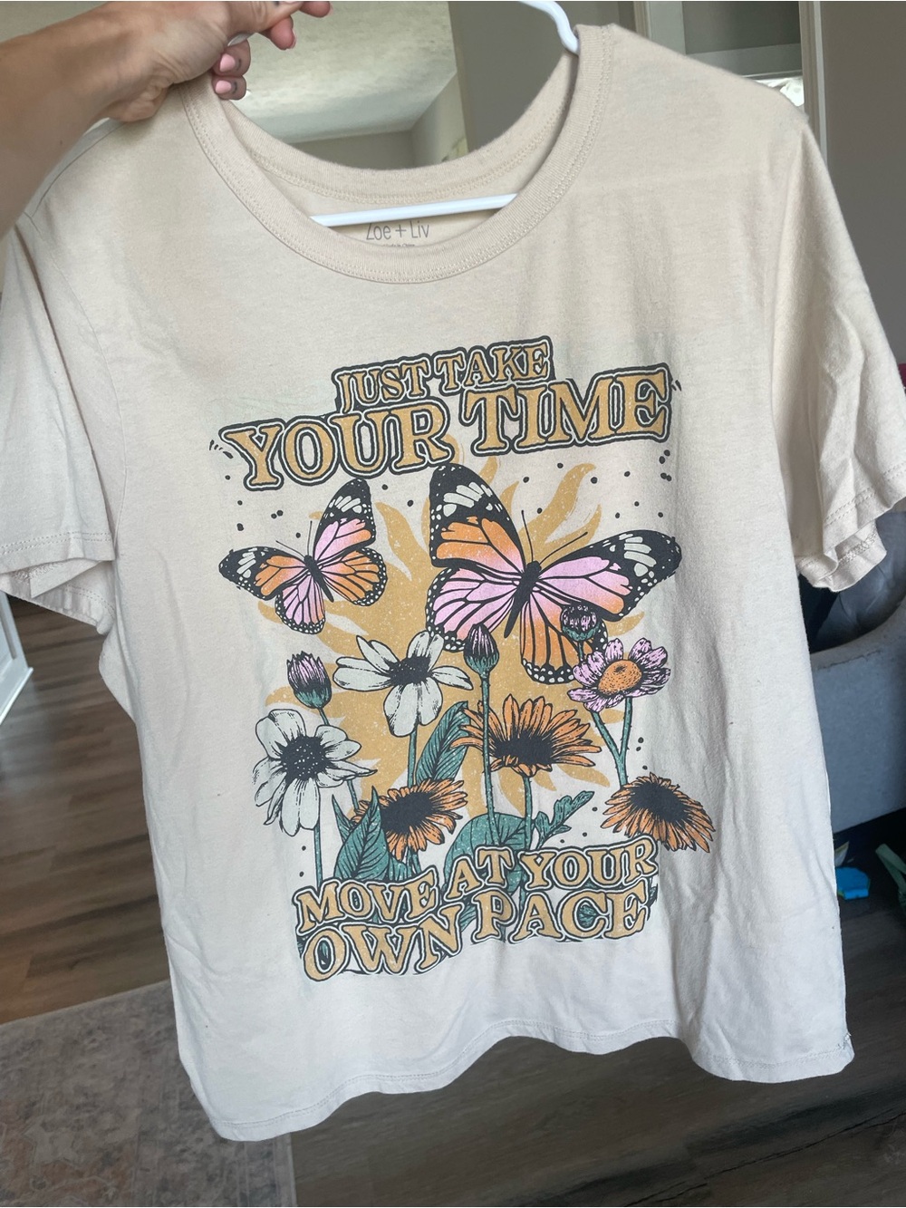 Zoe + Liv XXL Butterfly Floral Graphic Tee | Boho Cottagecore Oversized